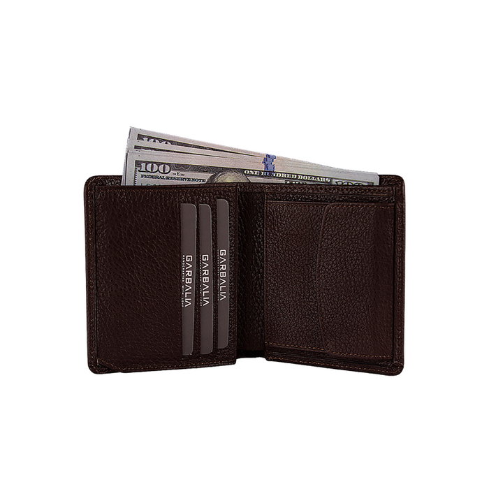 Zoozie Bags Cartera Dallas para Hombre, Piel Auténtica, Color Marrón, 10.5 x 9.5 x 2 cm